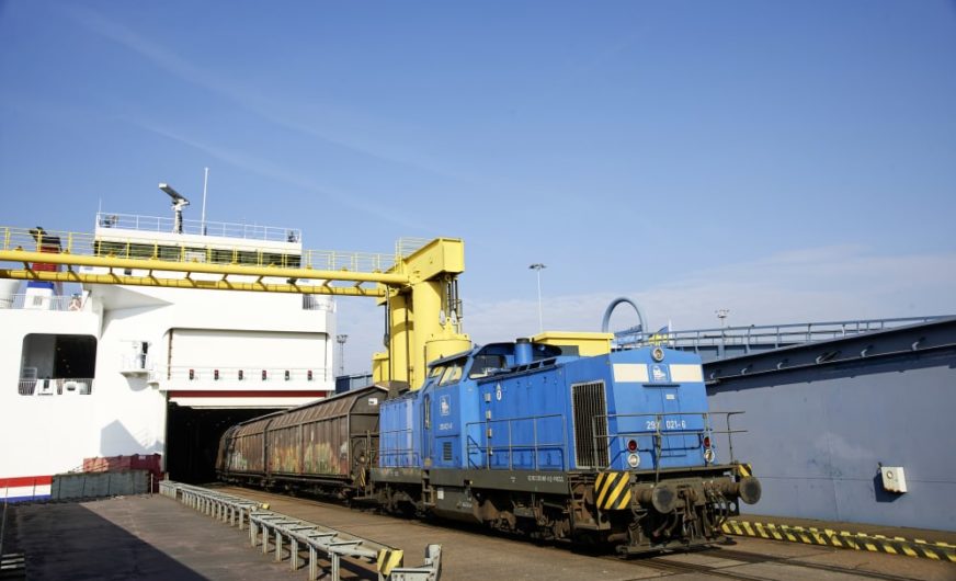 Stena Line train ferry at the port of Rostock